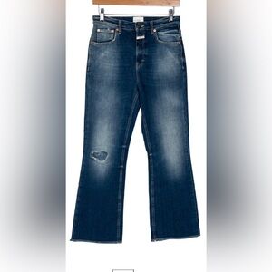Closed women’s jeans flare blue size 27 wide leg high rise distressed slight